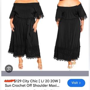 City Chic [ L/ 20 20W ] Sun Off Shoulder Maxi